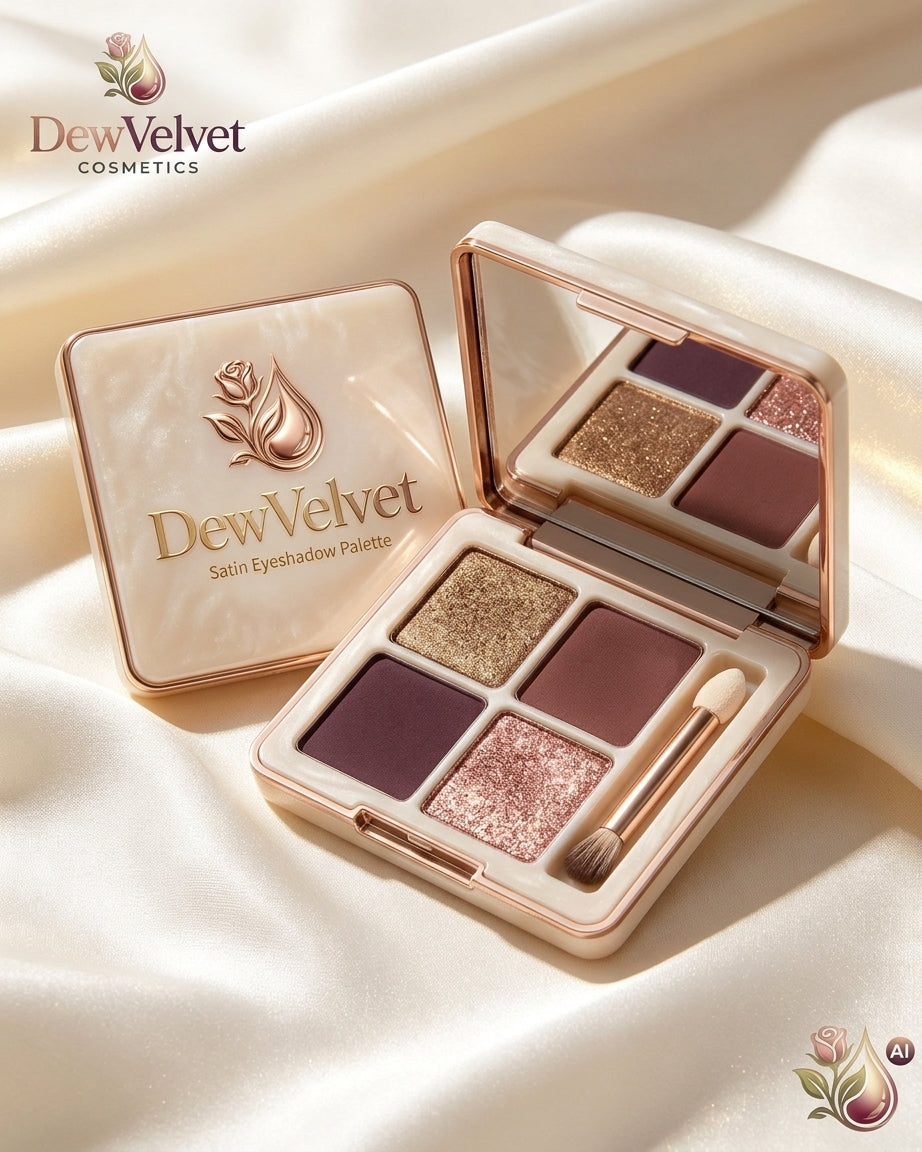 DewVelvet Marble Satin 4-Pan Eyeshadow Palette